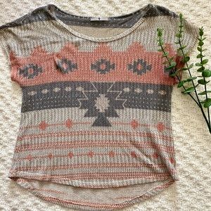 3 for $25! Aztec print short sleeve blouse